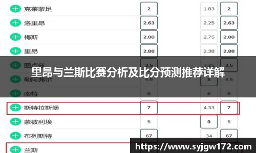 里昂与兰斯比赛分析及比分预测推荐详解
